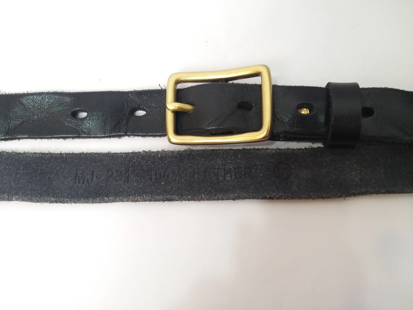 Washed-out Vintage First Layer Cow Leather Pin Buckle Jeans Belt main image 0