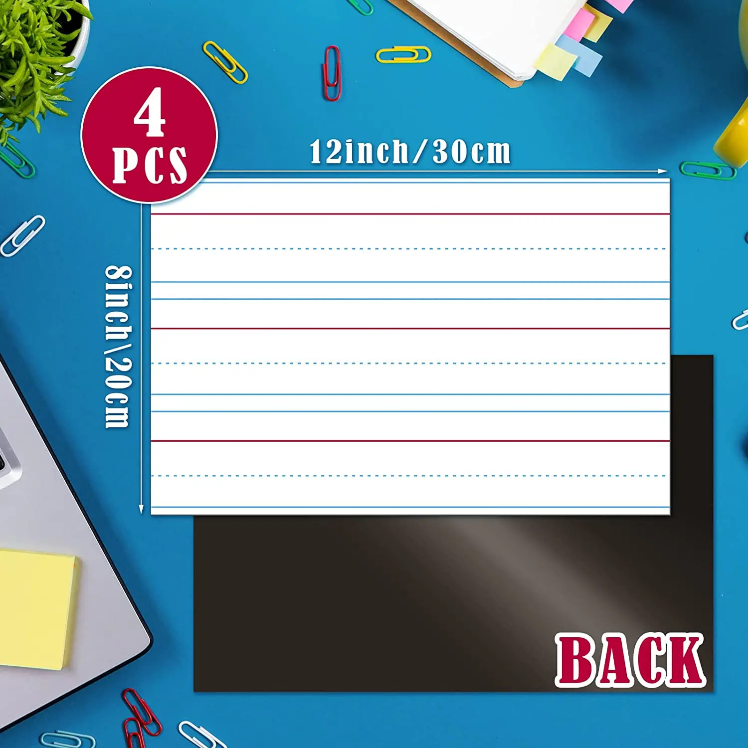4 Pack Ruled Sentence Strips Lined Dry Erase Boards Dry Erase Writing Practice