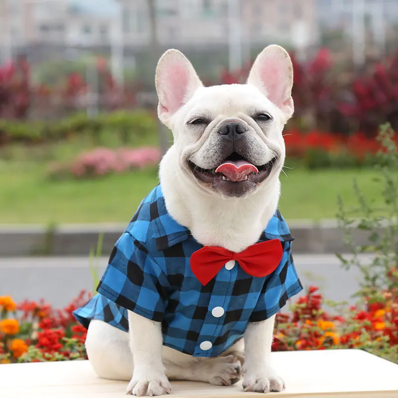 Pet Clothes Dog Wedding Shirt with Bowknot Decoration