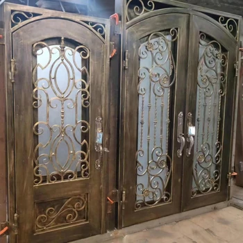 iron front doors with glass