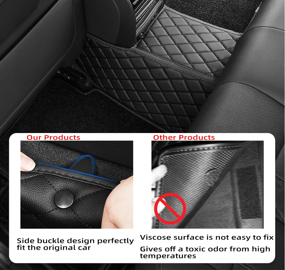 All Weather Custom Anti slip 7D 5D Waterproof Car Carpet Floor Foot Mats 4 Pieces  Luxury EVA Leather PVC Coil Universal Car Mat