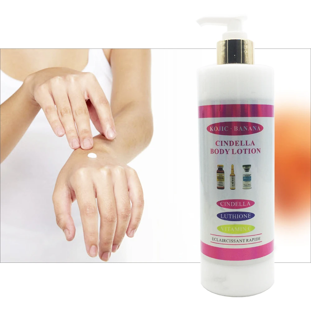 OEM Private Label Fast Action Body Lotion  Whitening and Anti Aging Body Cream Strong Bleaching Lotion for Black Skin 500ml