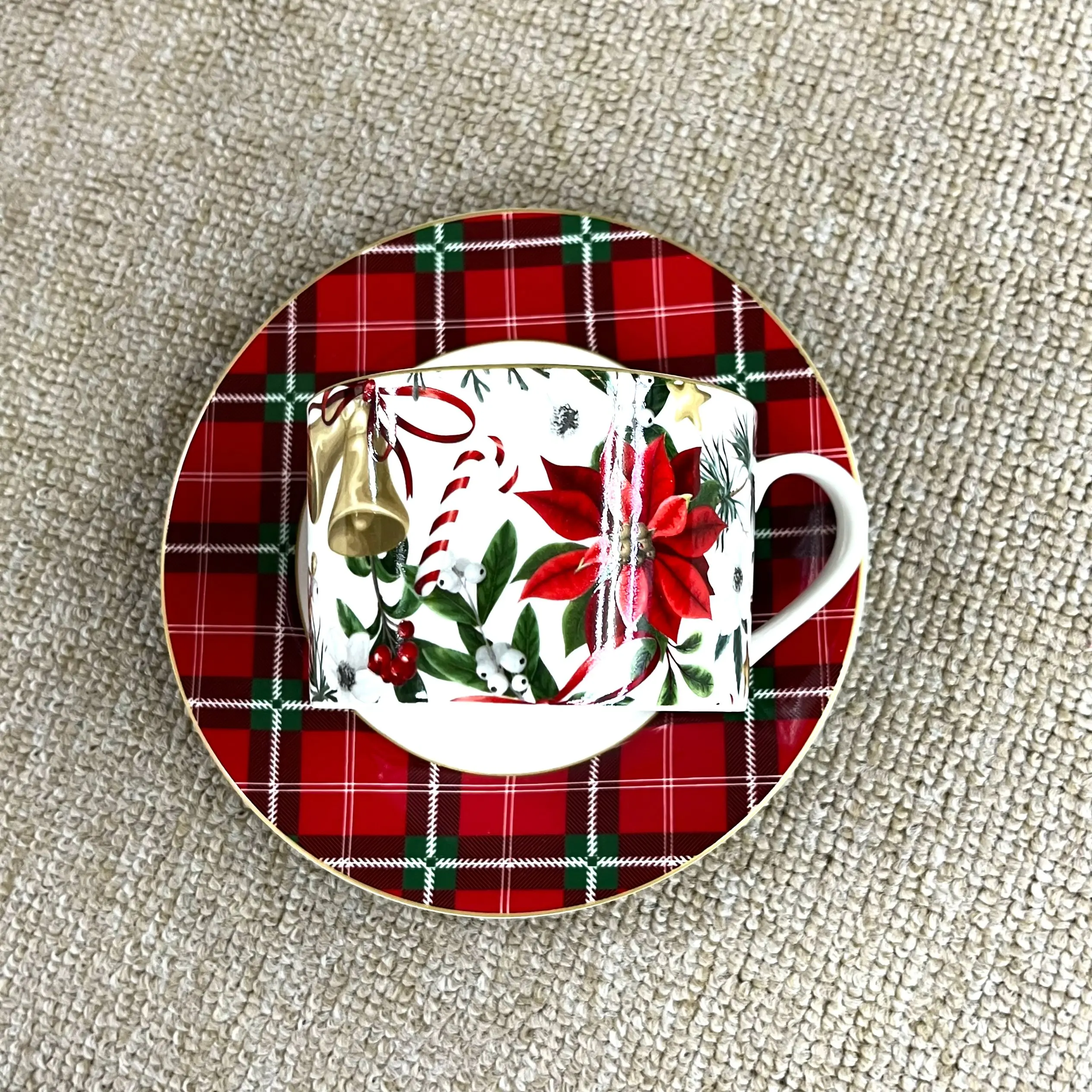 Holiday  Christmas-Themed Dinnerware Set with Salad Plates, Cups and Bowls, Unique Gift for Christmas factory