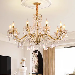 French Crystal Lighting Chandeliers Vintage Vintage Ceiling Mounted for Living Dining Bedroom