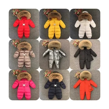 New Product Winter Warm Infant Puffer Jacket Fur Collar Hooded Baby Girl Windproof Jacket Outerwear