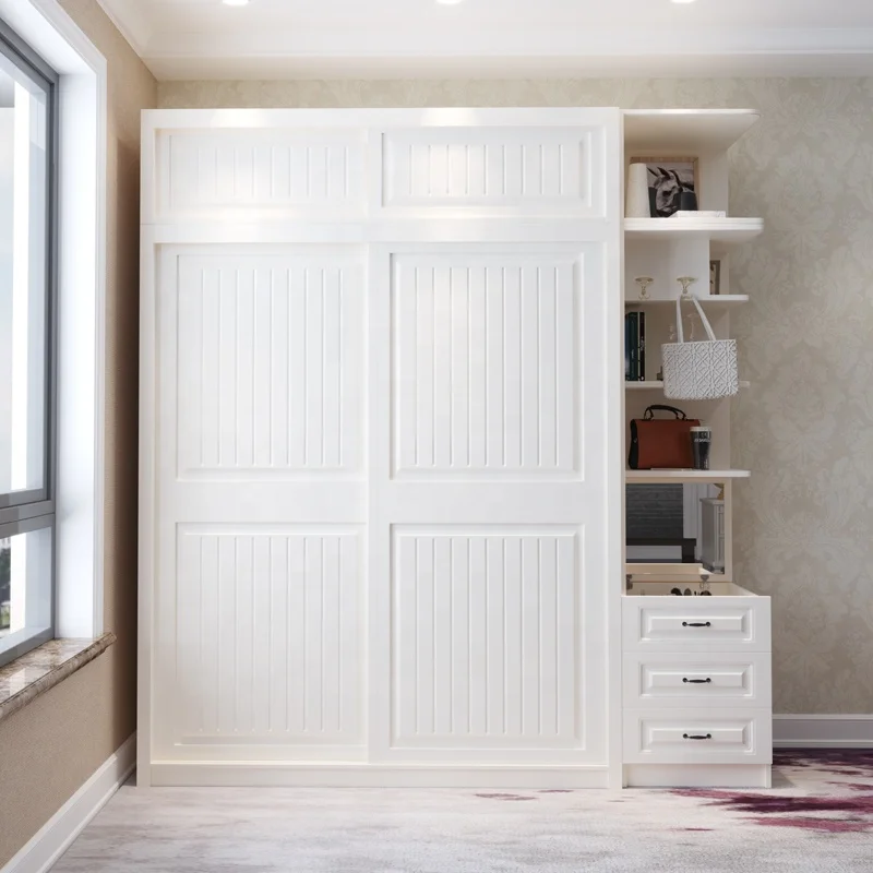 2021bedroom White Garderobe Furniture Adjustable Push Sliding Door ...