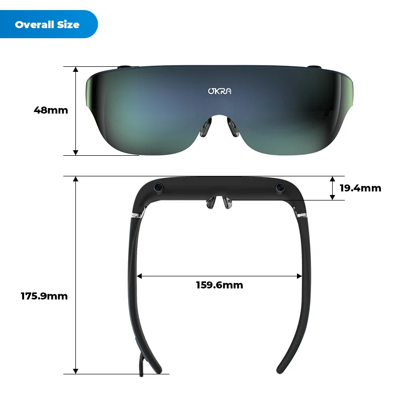 OKRA Multiple Languages Outdoor Sports Cycling Smart Sunglasses Ar Vr Bluetooth MP3 Music Glasses --no box