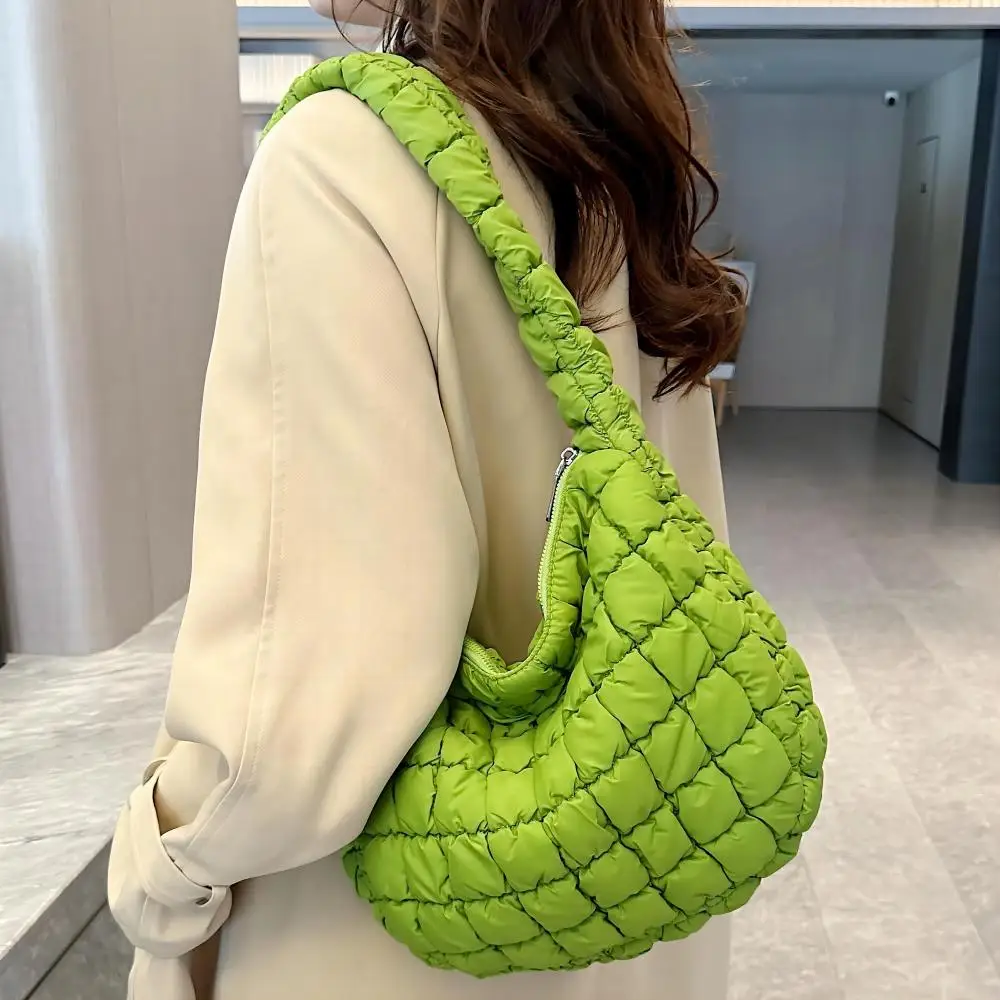 Custom Down Quilted Shoulder Puffer Bag Autumn And Winter Quilt Bag ...
