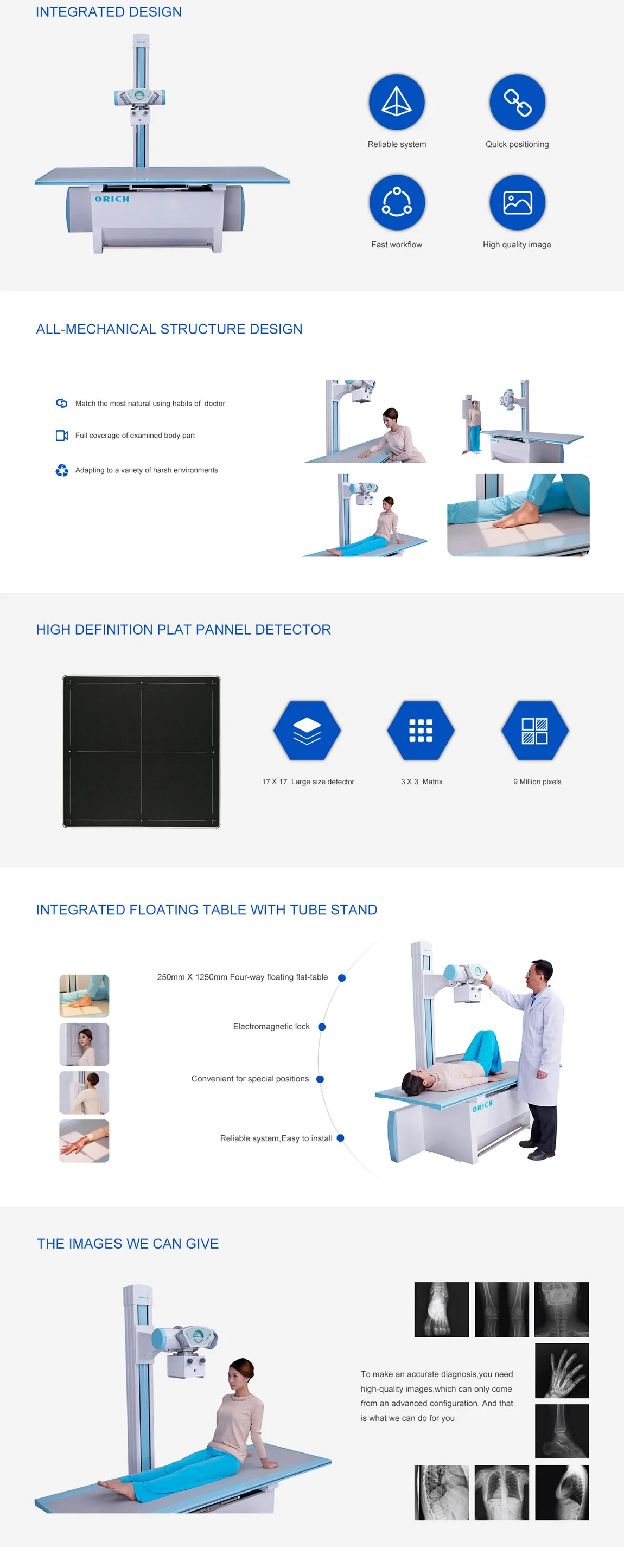 50kw 80kw High Frequency Digital Radiography X Ray Machine Price For