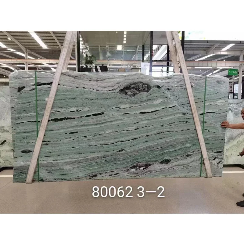 product newest hot polished green marble slab price for interior home wall floor design-2