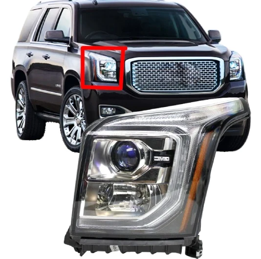 car high version Halogen w/ LED DRL Projector Headlight For GMC Yukon 2015 2016 2017 2018 2019 2020 headlamp