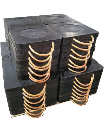 UHMWPE outrigger pad / crane foot pad with machined Logo and rough anti-slip surface