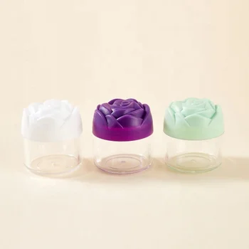 Unique Small Plastic Cosmetic Cream Jars Flower Cap Mini Plastic Cosmetic Cream Containers for Lotions Creams Wholesale