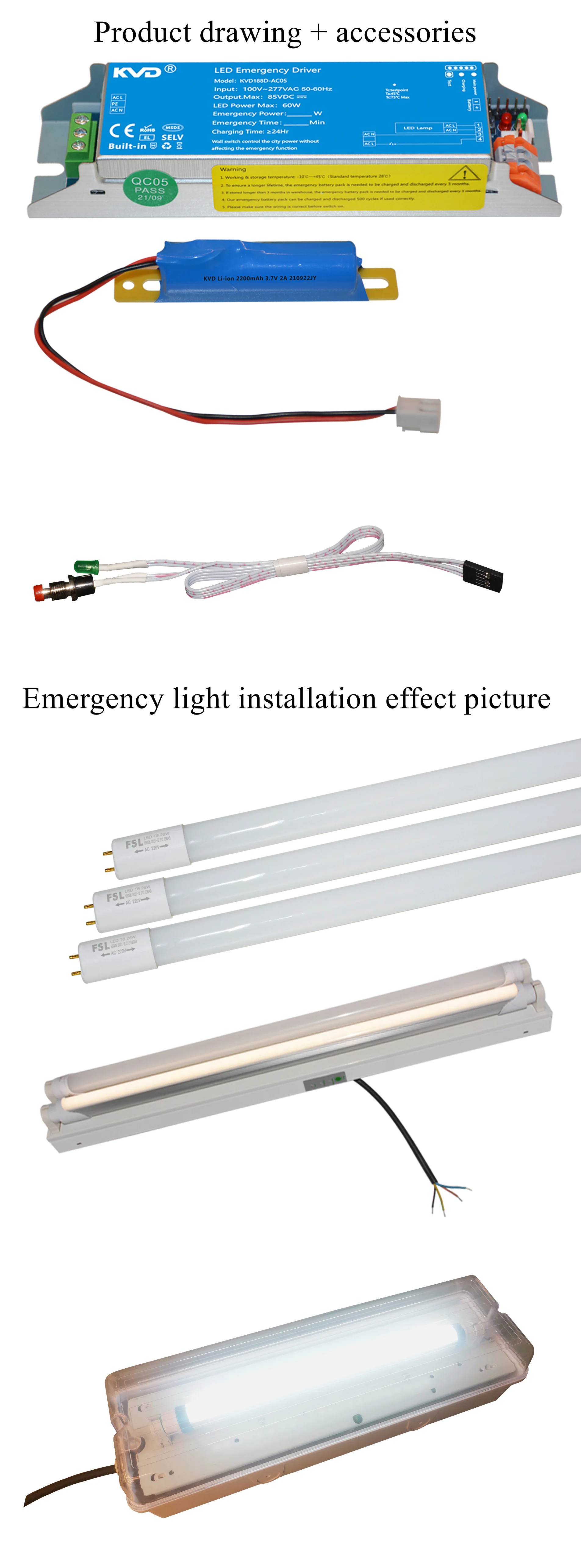 Led Tube Emergency Power Supply Dc220v Output Shopping Mall Led