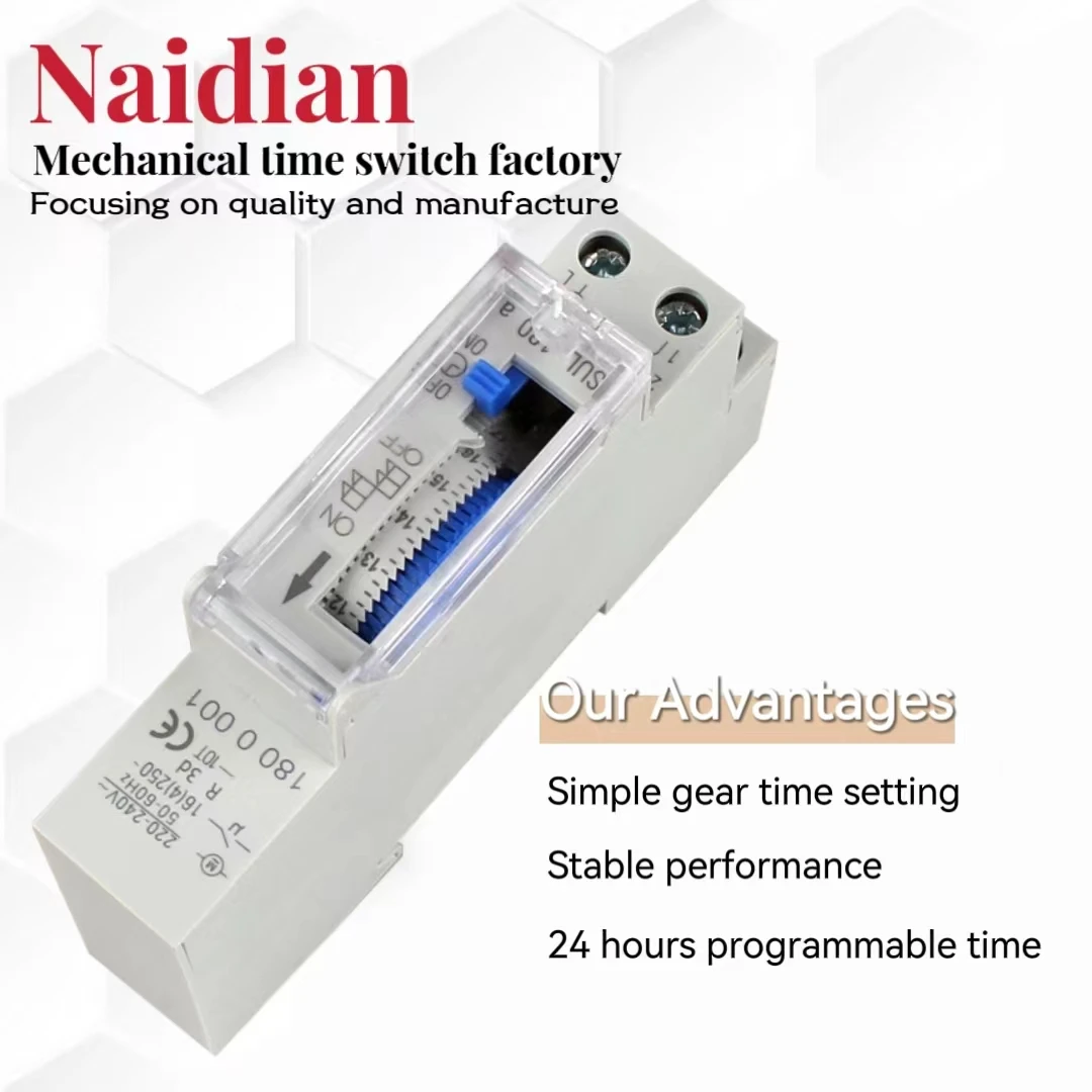 24 Hours Programmable Gear Timer Switch Sul180a - 15 Min Intervals