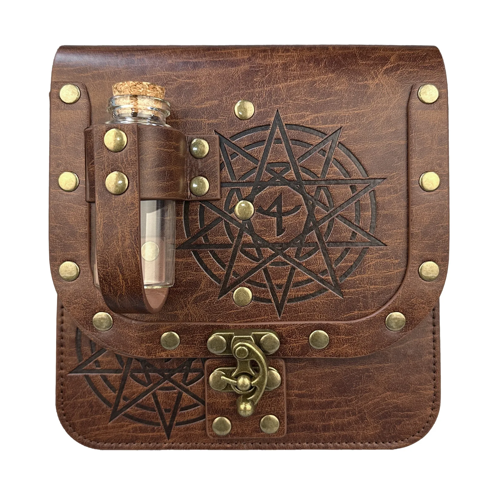 Medieval Alchemy Faux Leather Belt Bag with Cork Potion  display picture 2