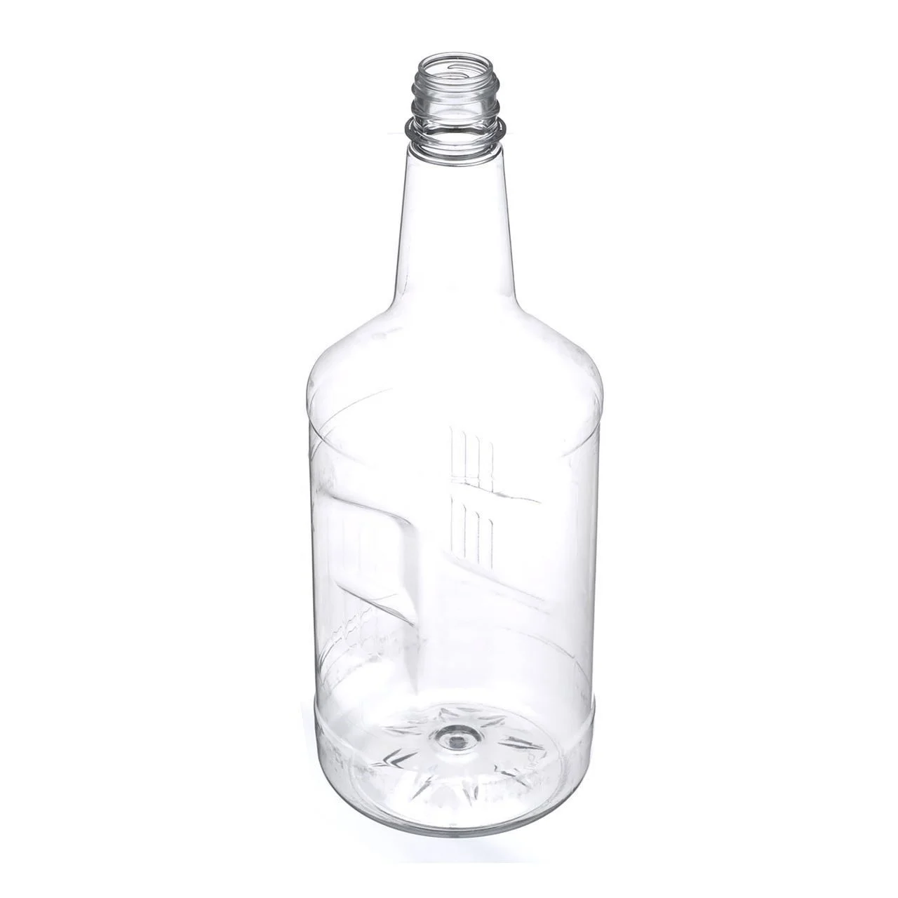 1 Liter Liquor Bottle - PET Plastic, Long Neck w/ 28 mm Finish