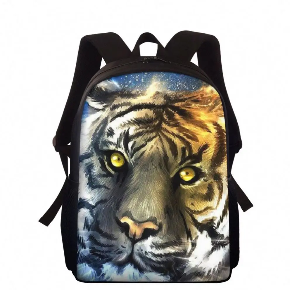 Tiger School Backpack 3D Print Boys' Kids' Travel Bag Adjustable Straps 
