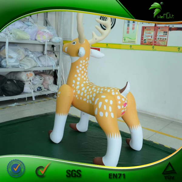Hongyi Sph Inflatable Animals Squeaky Inflatable Deer Toy Air Blown Inflatable Cartoon Reindeer