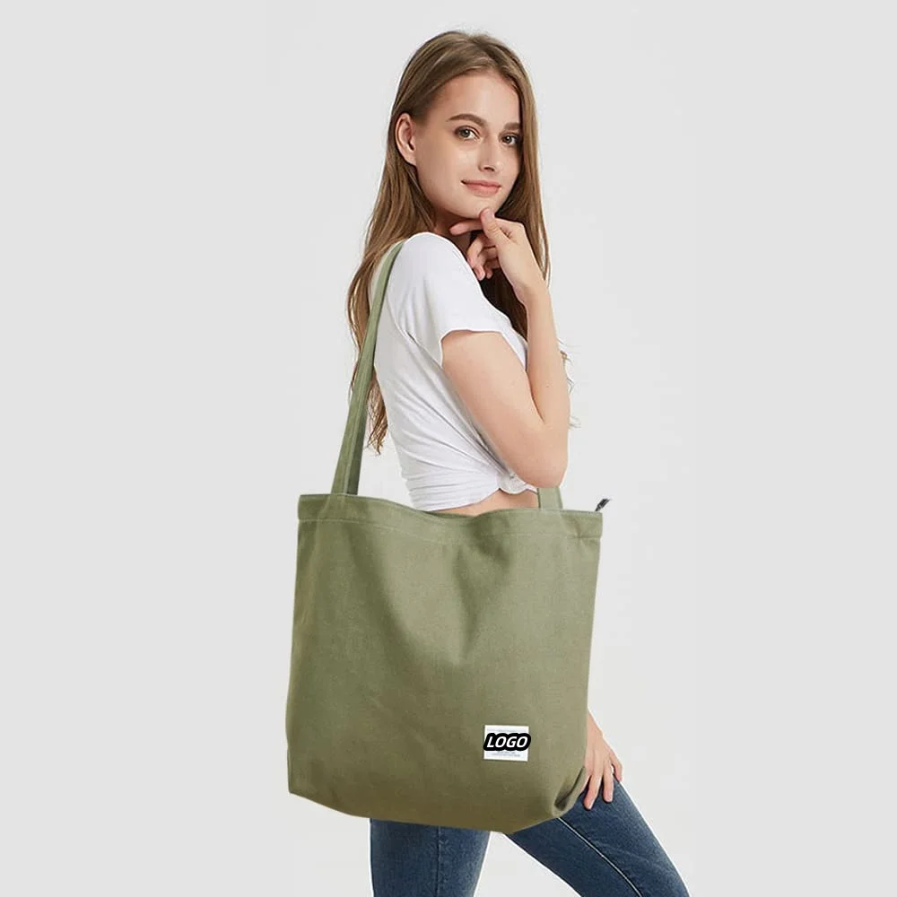 2024 Canvas Casual Tote Bags With Interior Pocket Large Capacity