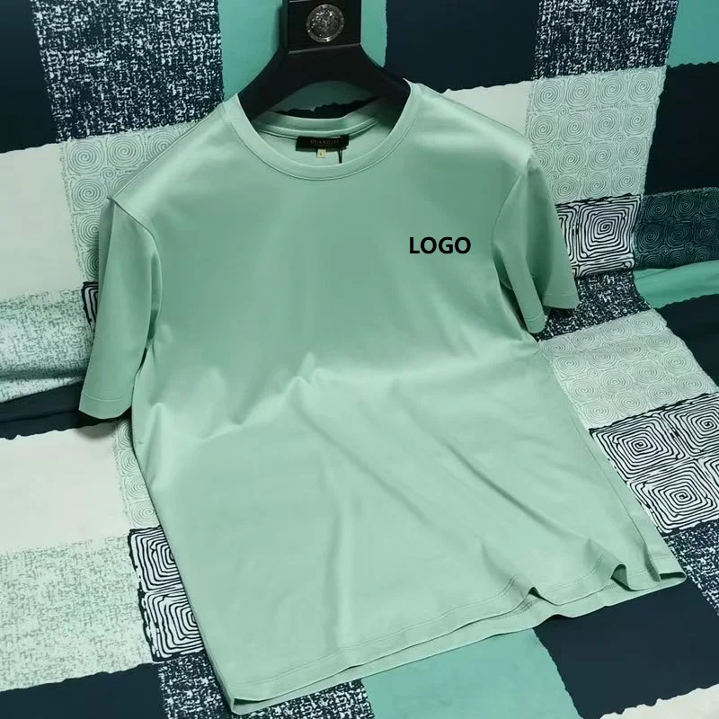 OEM Custom 100% Double Mercerized Cotton Basic Crew Neck T Shirt Men Breathable Blank Tshirt Custom Design Cotton t Shirts