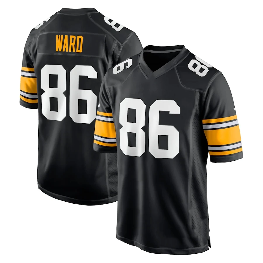 Custom Pittsburgh City Team Club Uniform Stitched American Football Jersey Steeler Black Game 22 Harris 90 Watt 11 Claypool