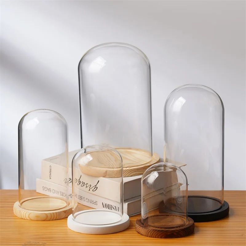 高ホウケイ酸ガラスクロッシュミニクリアガラスドーム吹き飛ばさホーム