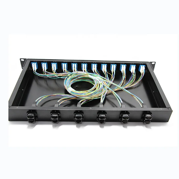 OS2 Rack mount FDB FTB Light gray color SC simplex 96F Full loaded Optical fiber terminal box fiber distribution box patch panel