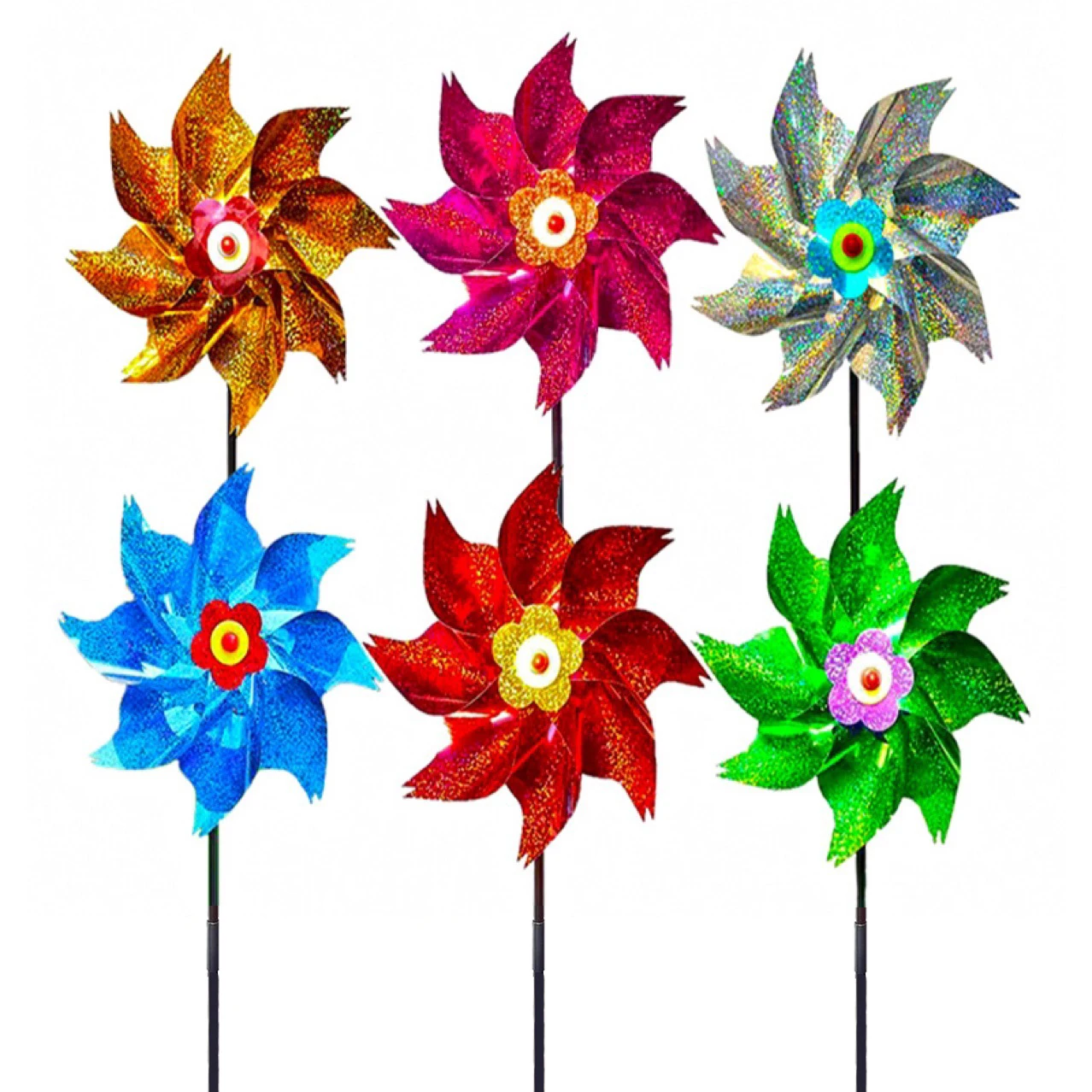Dd2523 Colorful Wind Spinners Deterrent For Yard Garden Keep Scare