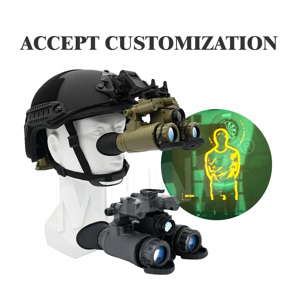 MHNV Fusion Binocular NNVT Gen2+ Green Phosphor FOM1600 White Phosphor Auto Gated with 12um 640 Thermal Night Vision Goggles