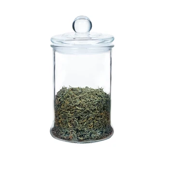 Custom Kitchen Food Safety Premium Classic Ttea Caddy Glass Jars Bottles Tea Canistel with Lid Food Storage Container