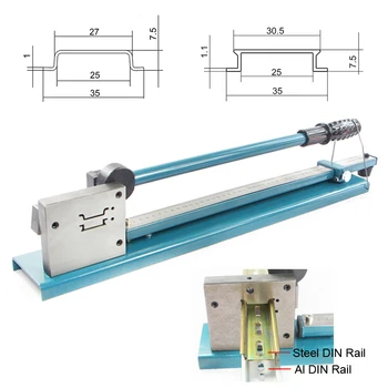 Manual DIN Rail Cutter Tool – Double Groove & Hole, High Carbon Steel Blade, With 50cm Measuring Ruler – For 35mm Aluminum/Steel Rail