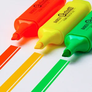 Wholesale Colorful Marker Pen Flat Tip Office Stationery Highlighter Multi-Color Plastic Design for School Use