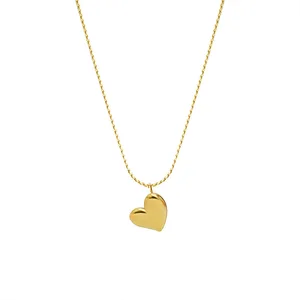Simple Peach Heart love Necklace Women's Necklace 316L Stainless Steel 18k Gold Jewelry Women