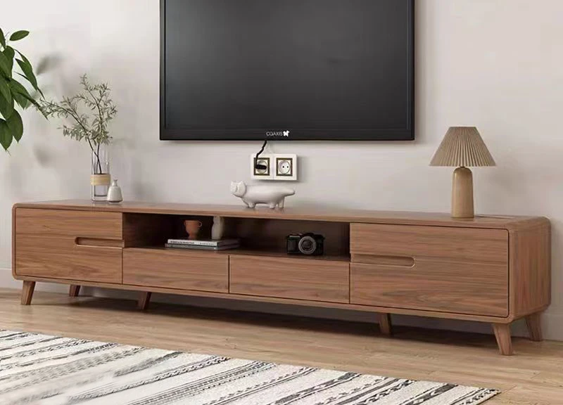 Simple Nordic Style Solid OAK Wood Living Room Furniture TV Cabinet With 2 Drawers 2 Doors Modern TV Stand