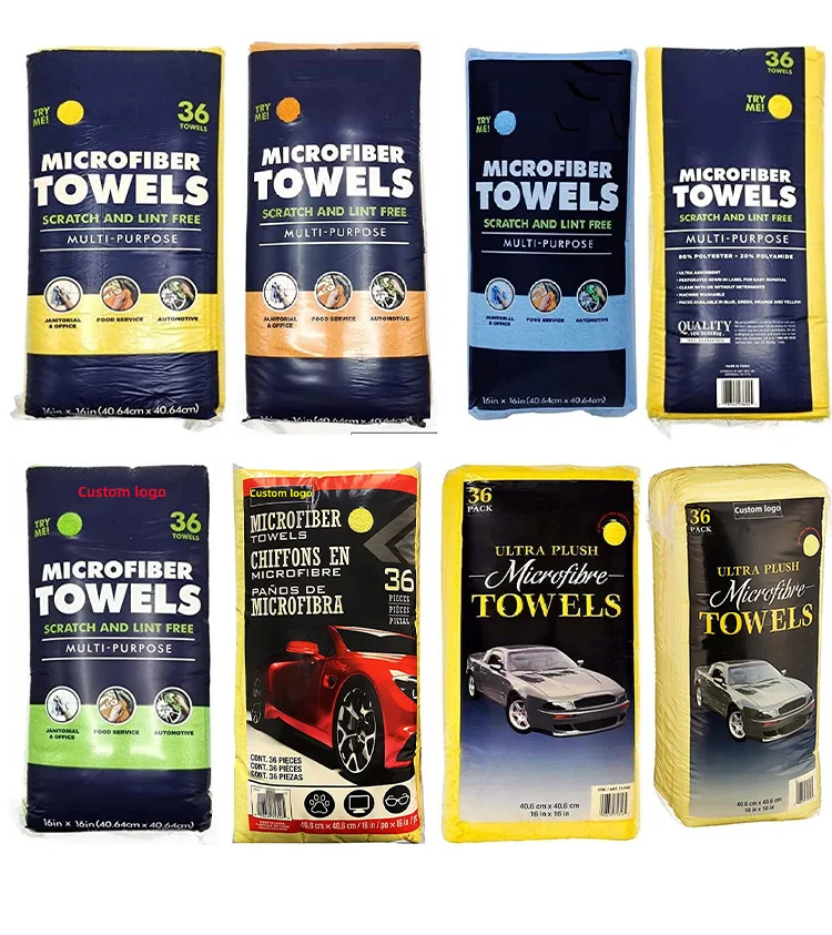 Microfiber Towel Wholesale Cleaning Cloth Car Wash Towel 36 Pieces Pack