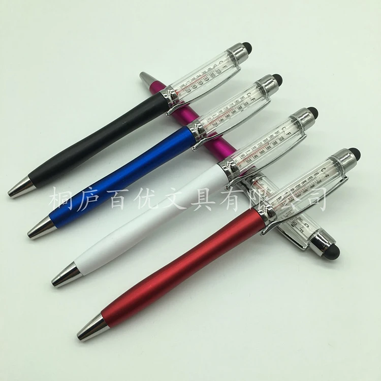 Multi-function Clinic Thermometer Ball Pen Custom Touch Screen Thermometer Pen with Stylus Tip for Hospital