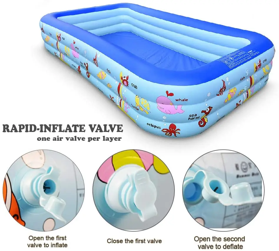 Full-Sized Inflatable Swimming Pool Kids Soft Garden Backyard Pool Logo Printing Home Family Outdoor Use Direct Factory Supply