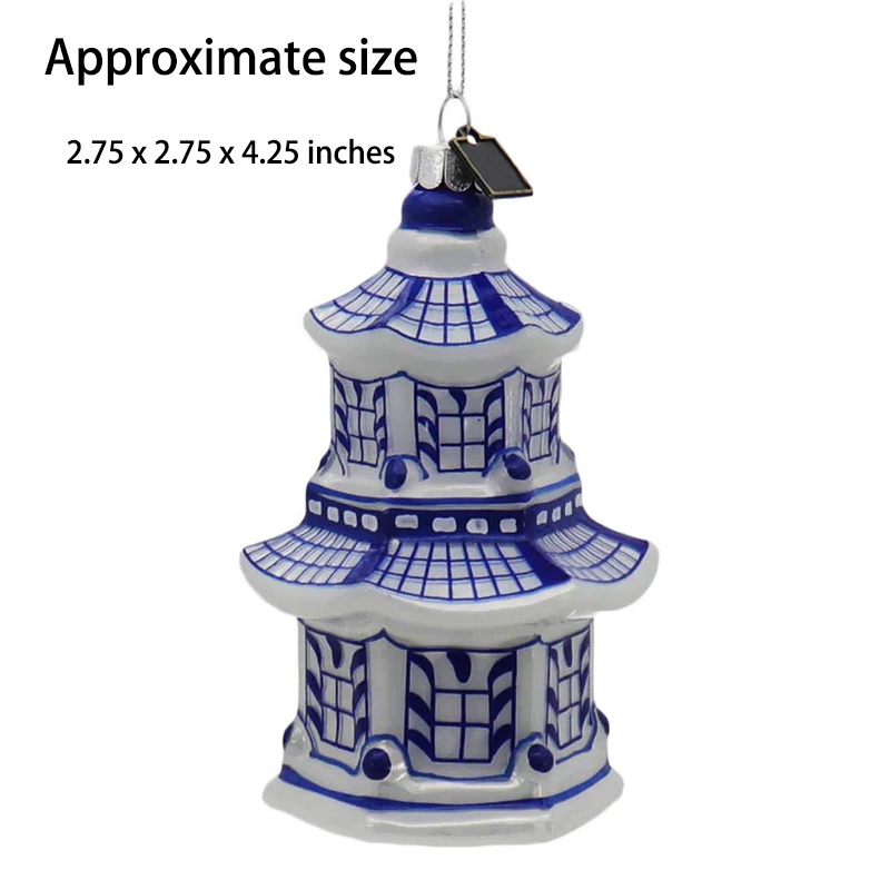 product wholesale support custom christmas home decor figurines gift vintage ceramic pagoda christmas tree ornaments-7
