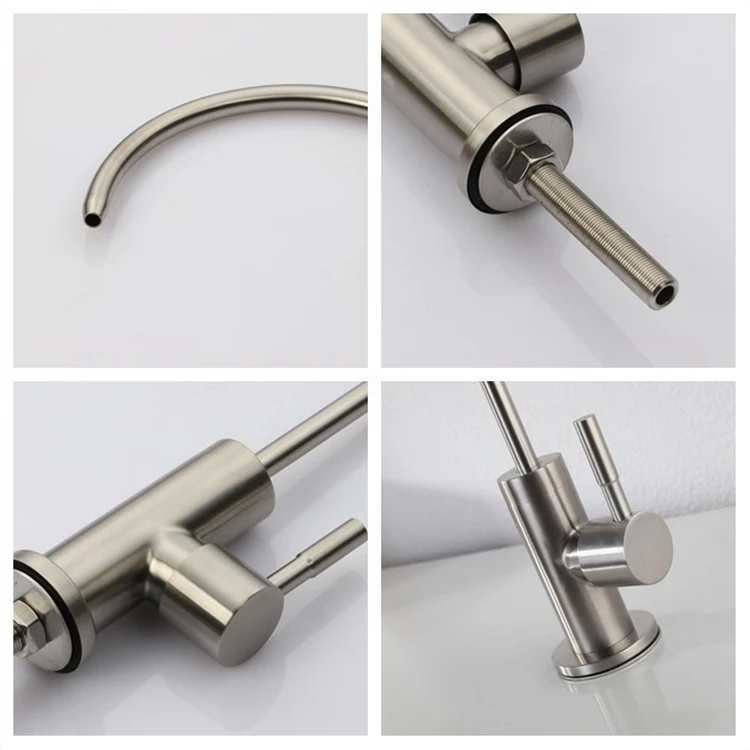 Grifo de cocina RO con filtro de agua pura giratorio de 360 ​​grados de acero inoxidable SUS 304