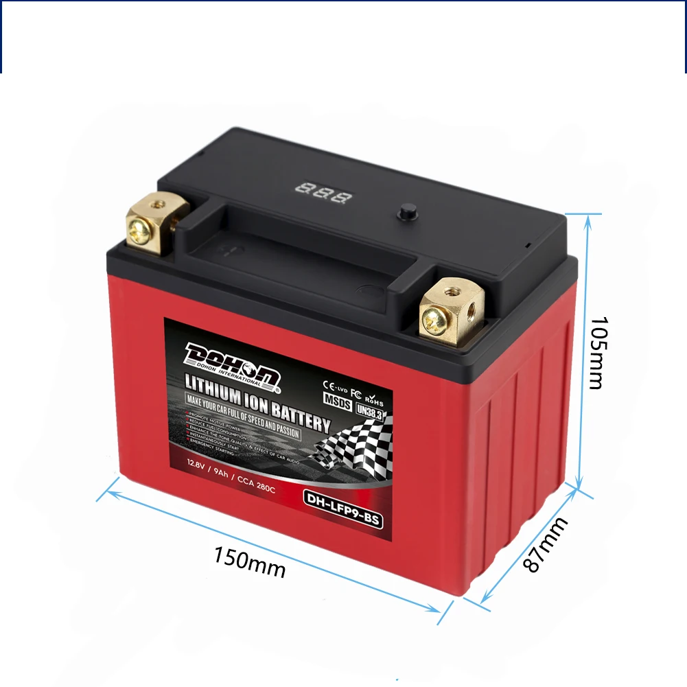 Литиевая батарея для мотоцикла, 12 В, стартовая батарея для мотоцикла, стартовая батарея