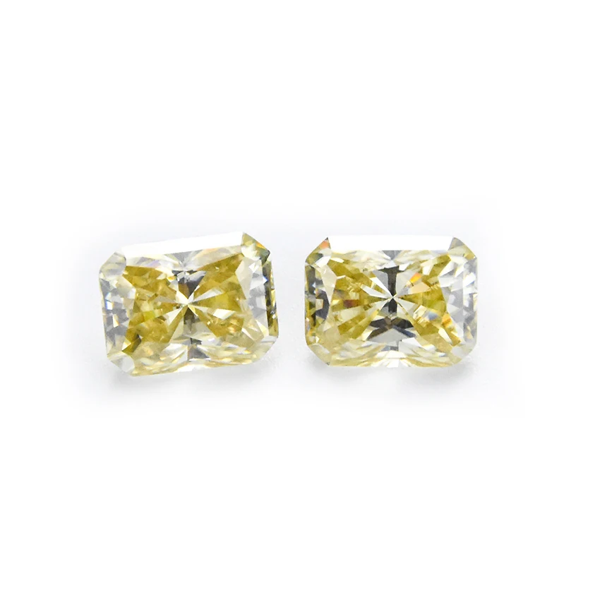 Wholesale Free Fire Diamonds Loose Gemstones Radiant Cut Yellow Color VVS Moissanite Stones for Jewelry