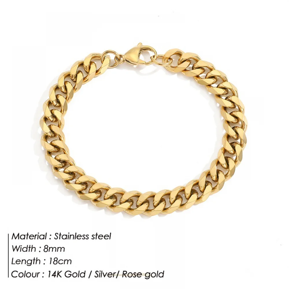 Wholesale Women Mens Personalized 18k Gold Link Bracelet Stainless ...