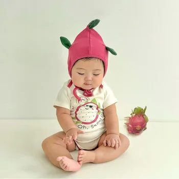 2024 Summer new baby jumpsuit ins Pitaya printing modeling romper baby rompers suit