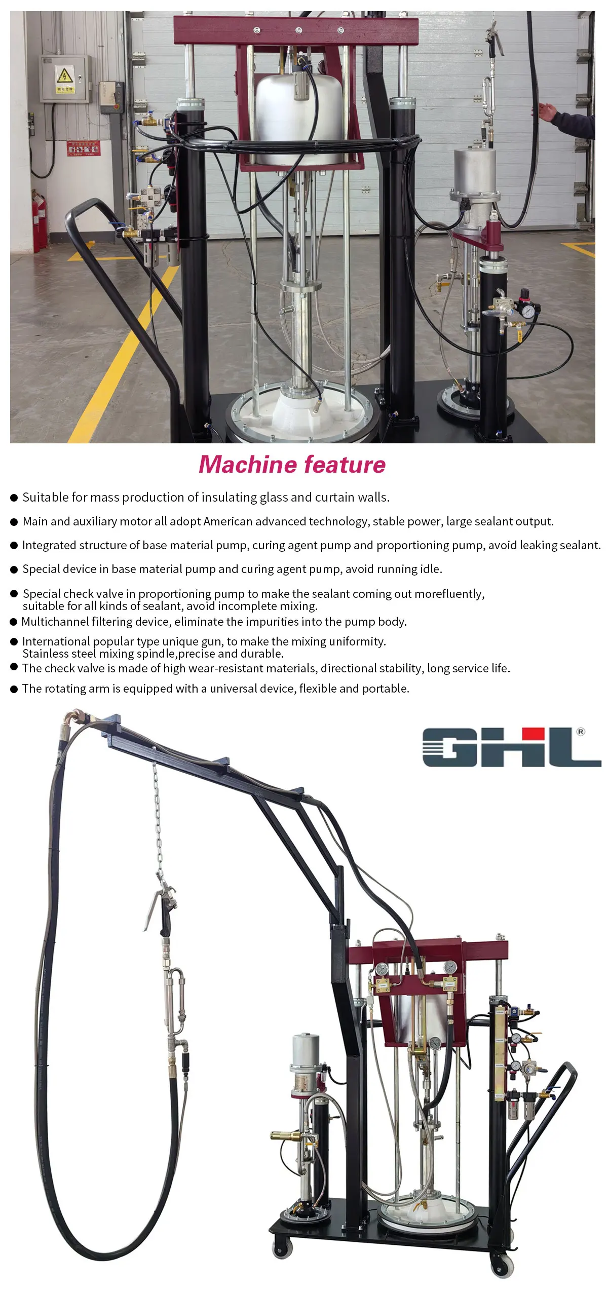 Import  Pump Two Component Silicone Sealant Extruder Machine for Double Glazing Glass