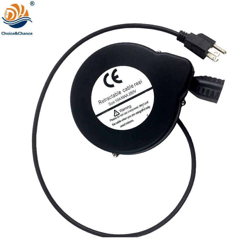 retractable cable reel extension cord automatic