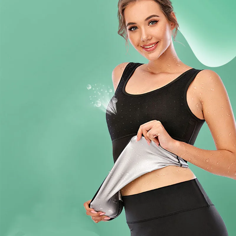 Plus Size Top Grade Tuck In Belly Fitness Yoga Sweat Vest With Chest Pad Corset Running Sweat Jacket For Men And Women