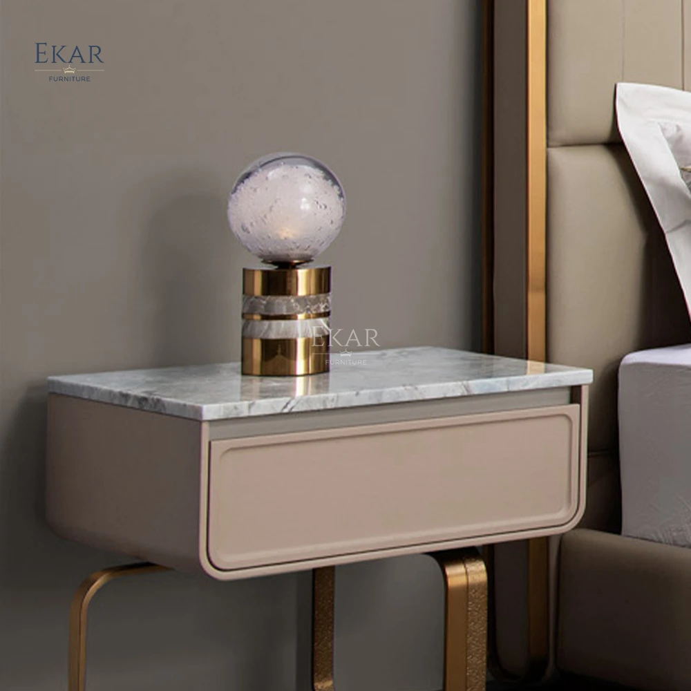 product ekar furniture modern creative design nightstand with drawer metal foot bedroom bedside-66