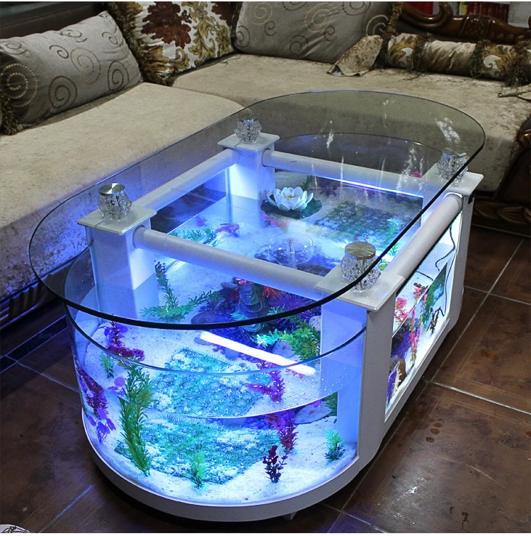 Hot Sale Oval Glass Desk Table Coffee Aquarium Fish Tank Buy Coffee Table Aquarium Coffee Table Fish Tank Table Fish Tank Product On Alibaba Com