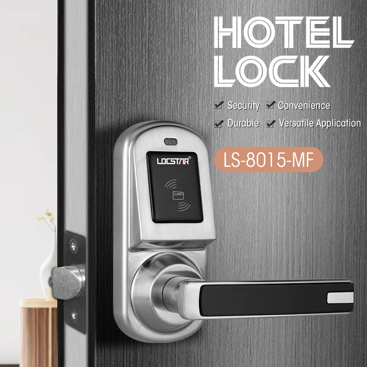 Factory Wholesale Card Keyless Single Latch Hotel Security Hotel-Door-Lock Rf System Kit Mifare Encoder Electric Lock Door